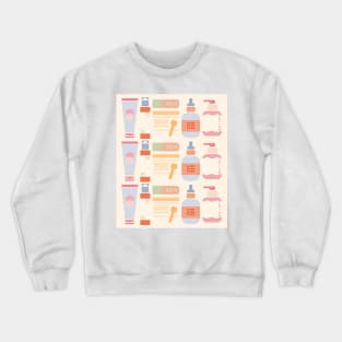 Skincare Essentials Pattern (Cream Version) Crewneck Sweatshirt